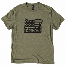 Load image into Gallery viewer, Oregon Bigfoot Flag T-Shirt