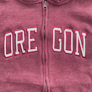 Oregon Embroidered Zip-Up Hoodie - Your Store