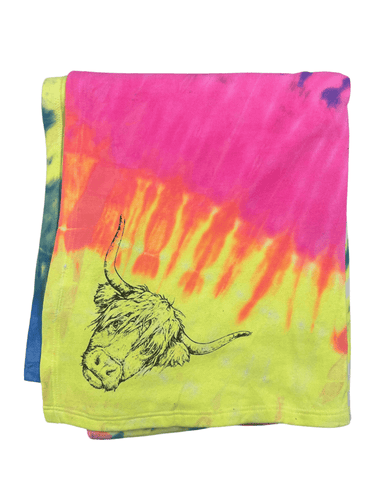 George, The Highland Cow Tie Dye Blanket - Your Store