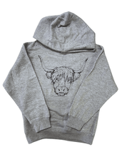 Load image into Gallery viewer, George, The Highland Cow Kids Hoodie
