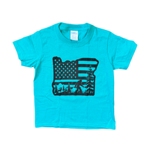 Load image into Gallery viewer, Oregon Bigfoot Flag Kids-T
