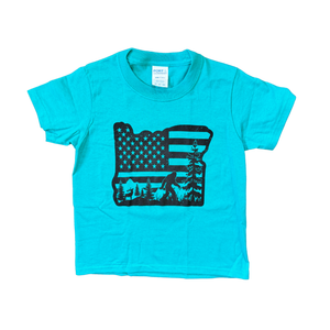 Oregon Bigfoot Flag Kids-T