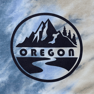 Oregon Mountain Circle Tie Dye Hood