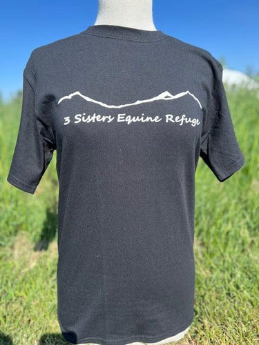 3 Sisters Equine Refuge mountain logo on Unisex Tshirt - Your Store