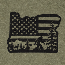 Load image into Gallery viewer, Oregon Bigfoot Flag T-Shirt
