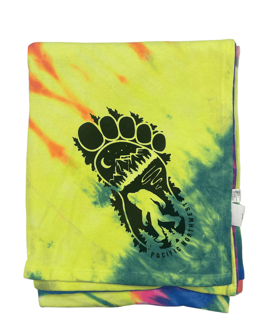 Sasquatch Footprint Tie Dye Blanket - Your Store
