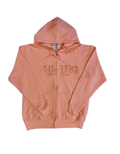 Load image into Gallery viewer, Sisters Embroidered Zip-Up Hoodie - Your Store
